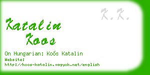katalin koos business card